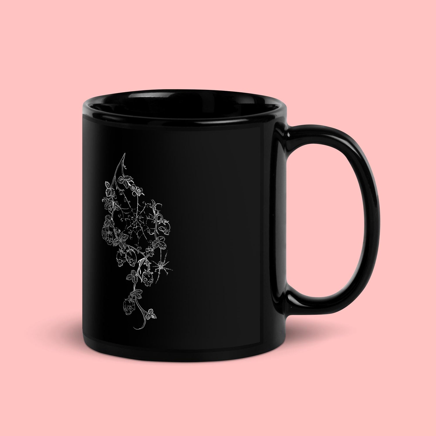 Hand-drawn surreal artwork 'Fated Demise' printed on ceramic mug